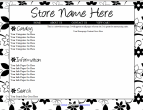 Black  White Flower Template